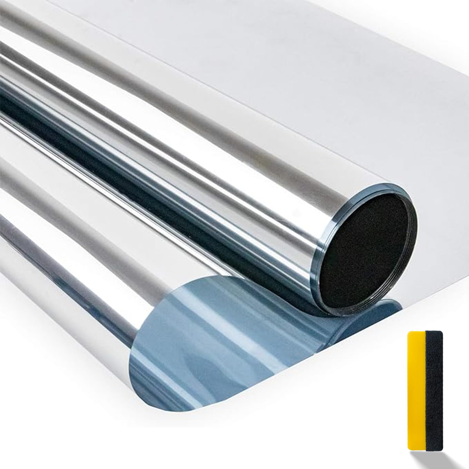 Pellicola Specchio Privacy Tea Silver - Anti UV 99% Per Finestre - Isolamento Termico Monodirezionale 70x150 Cm