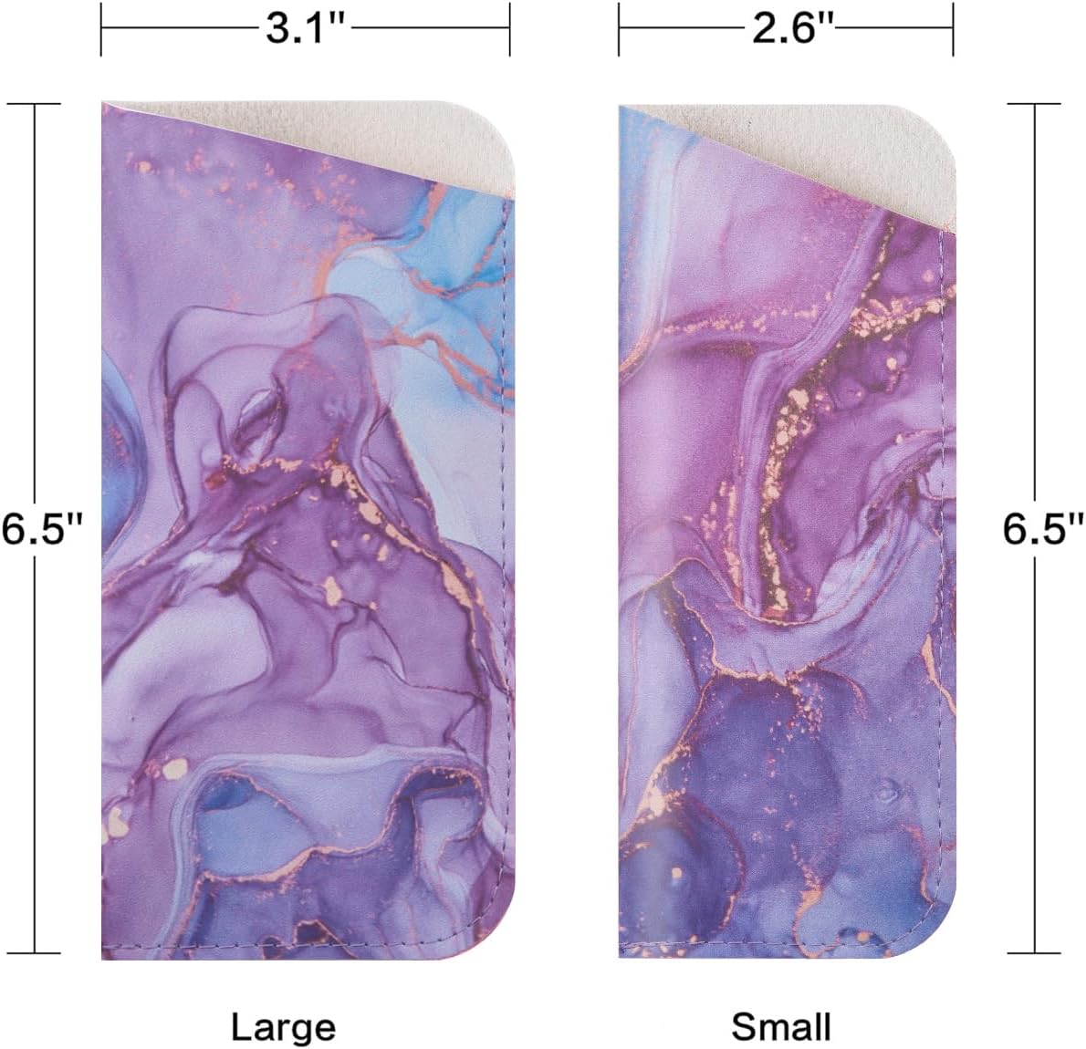 TRIUMPH VISION 3 Pack Reading Glasses Pouch - Soft Eyeglasses Bag Portable Cloth Eyewear Case - Image 2