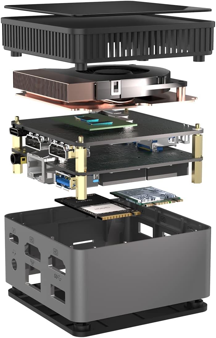 KINGDEL Mini PC Compact Computer Celeron N5105 4 Cores Up to 2.90GHz CPU, 8GB RAM 1TB SSD, UHD Graphics Support 4K, AC7265 with Fan