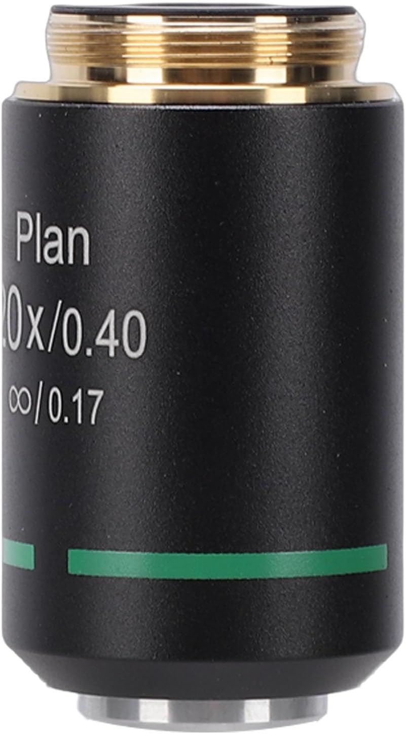– Jiawu Infinity Plan Microscope Objective Lens High Magnification Clear Imaging for Professional Biological Microscopes Aluminum Alloy Optical Glass for Laboratory and Educational Purposes (20X)
