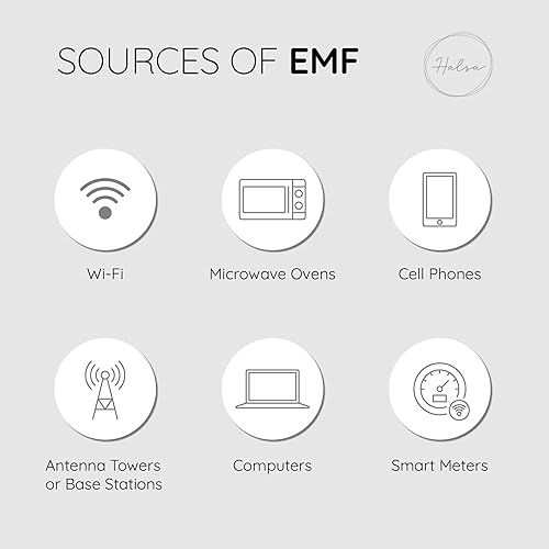 Vista 5 de Halsa Funda protectora EMF para teléfono celular, bloqueo de señal anti-EMP, funda de protección contra radiación, EMF, 5G, RFID, gris, 4 x 8