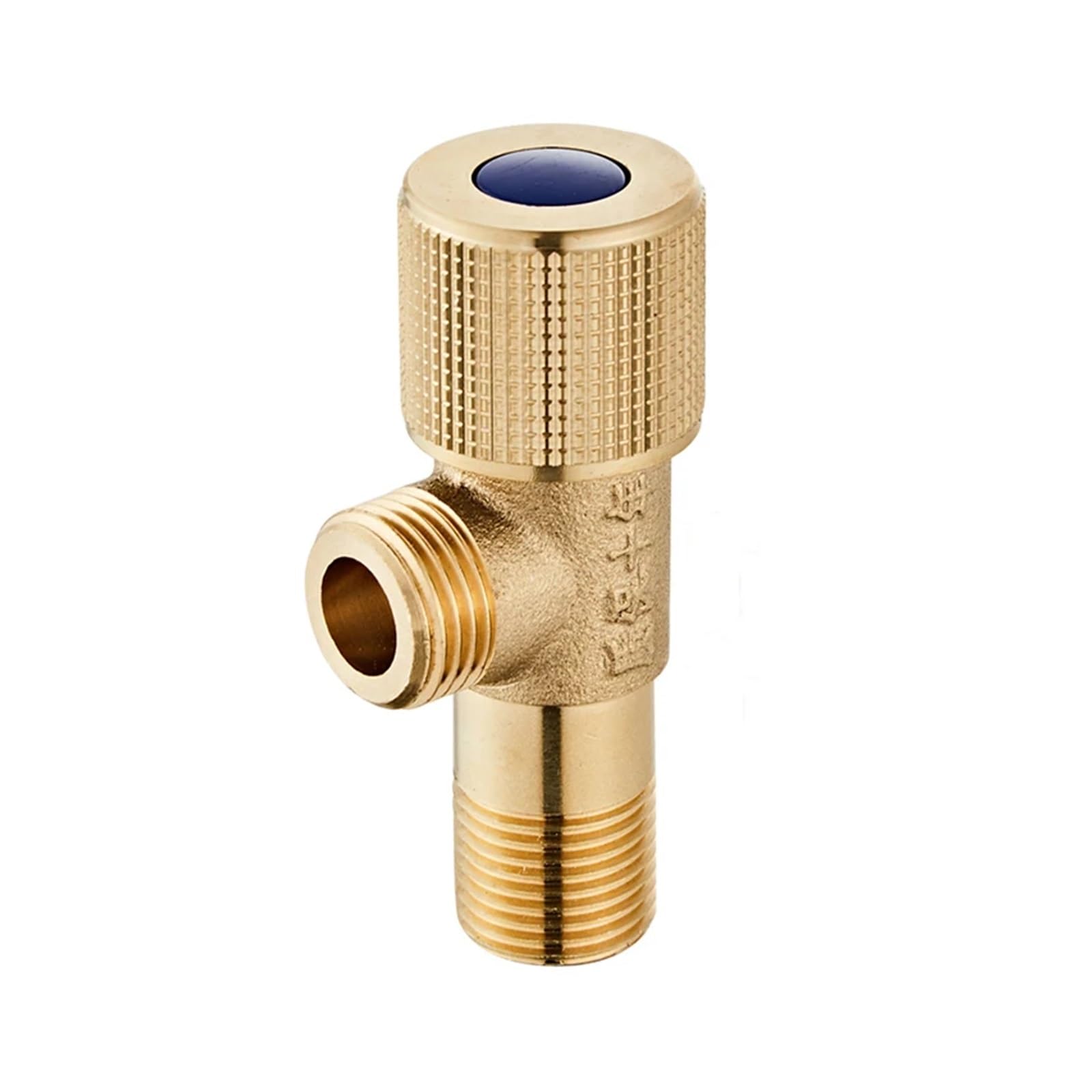 Angle Valve G1/2 Brass Hot ＆ Cold Inlet Valve Bathroom Faucet Stop Kitchen Sink Basin Triangle Water Pressure Regulator(Blue Angle Valve)