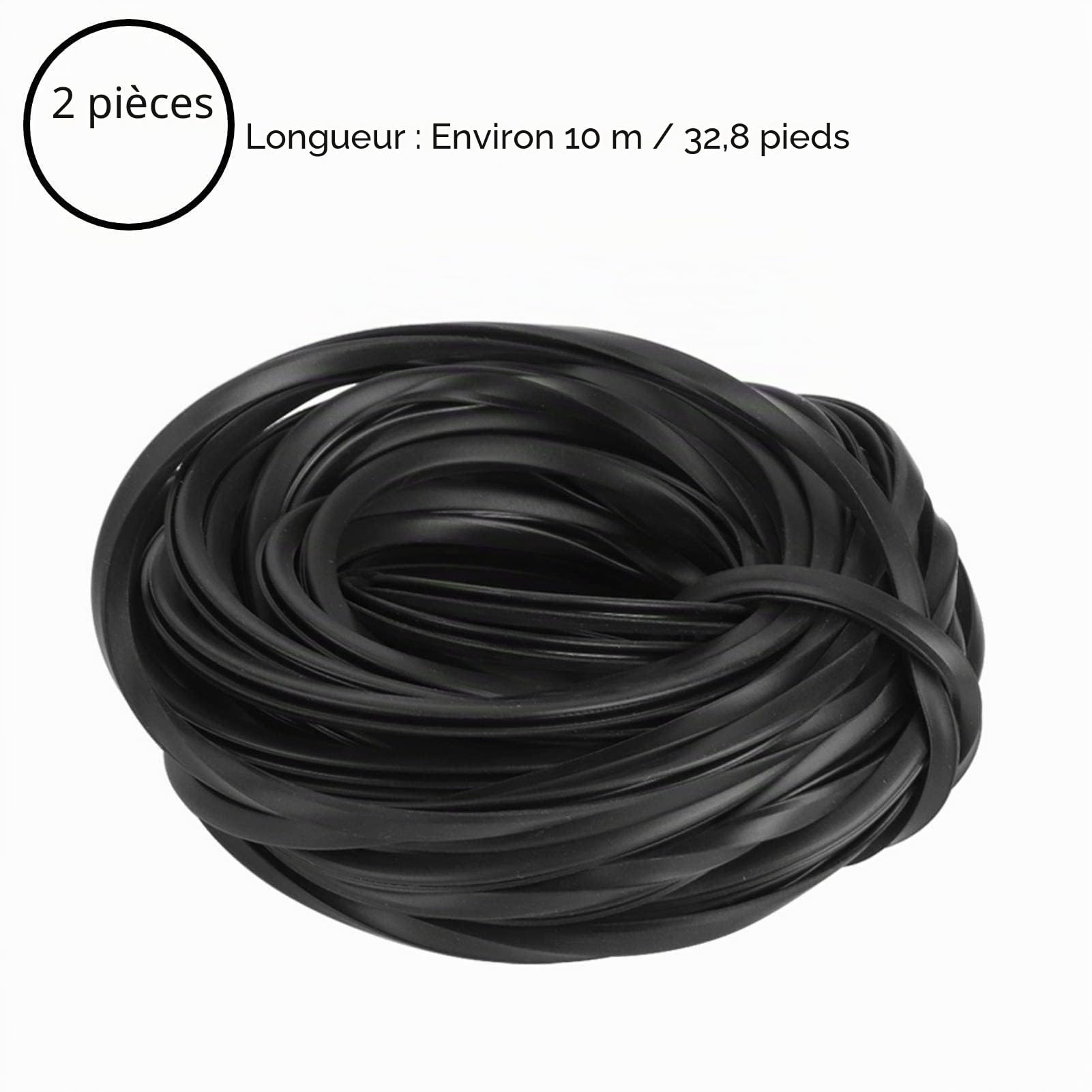 Lot de 2 Bandes en Caoutchouc Noir pour Serre - Joint d'Étanchéité de Porte et Fenêtre, Accessoires de Serre Sans Cadre, 10 m Chacun