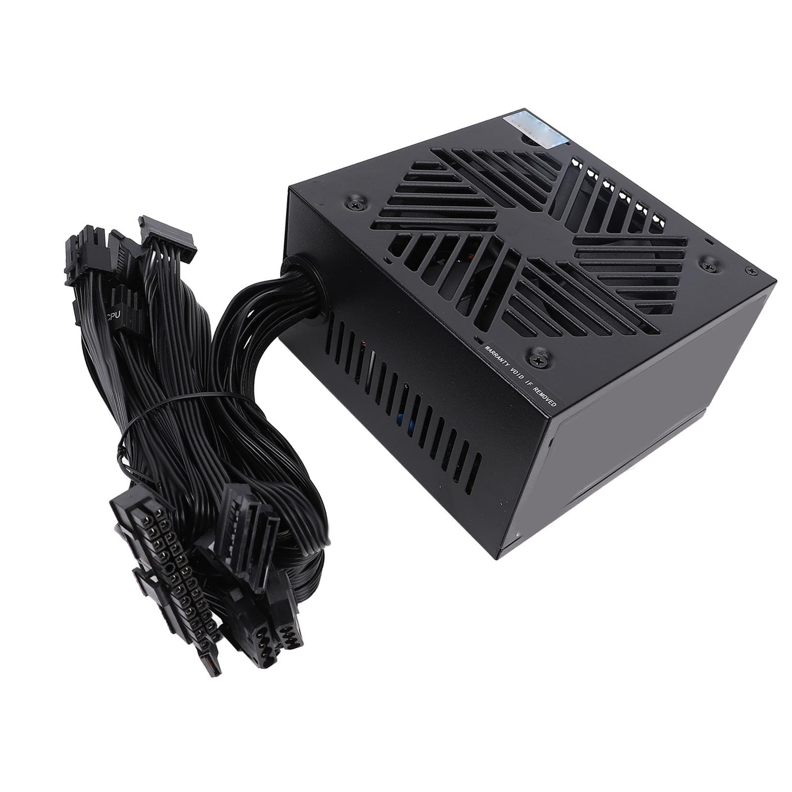 XUMIUZIY Zasilacz ATX 600 W, Energooszczędny, Aktywny Zasilacz do Gier i Stacji Roboczych, Czarny Stop Aluminium