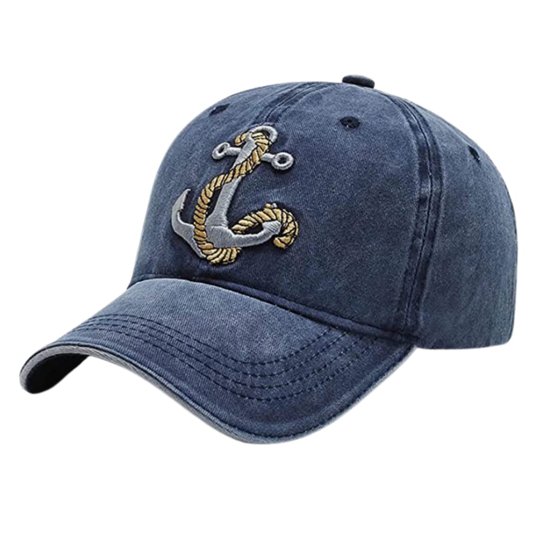 Marinerskart Merchant Navy Anchor Denim Unisex Caps for Mariners, Free Size-picture-20