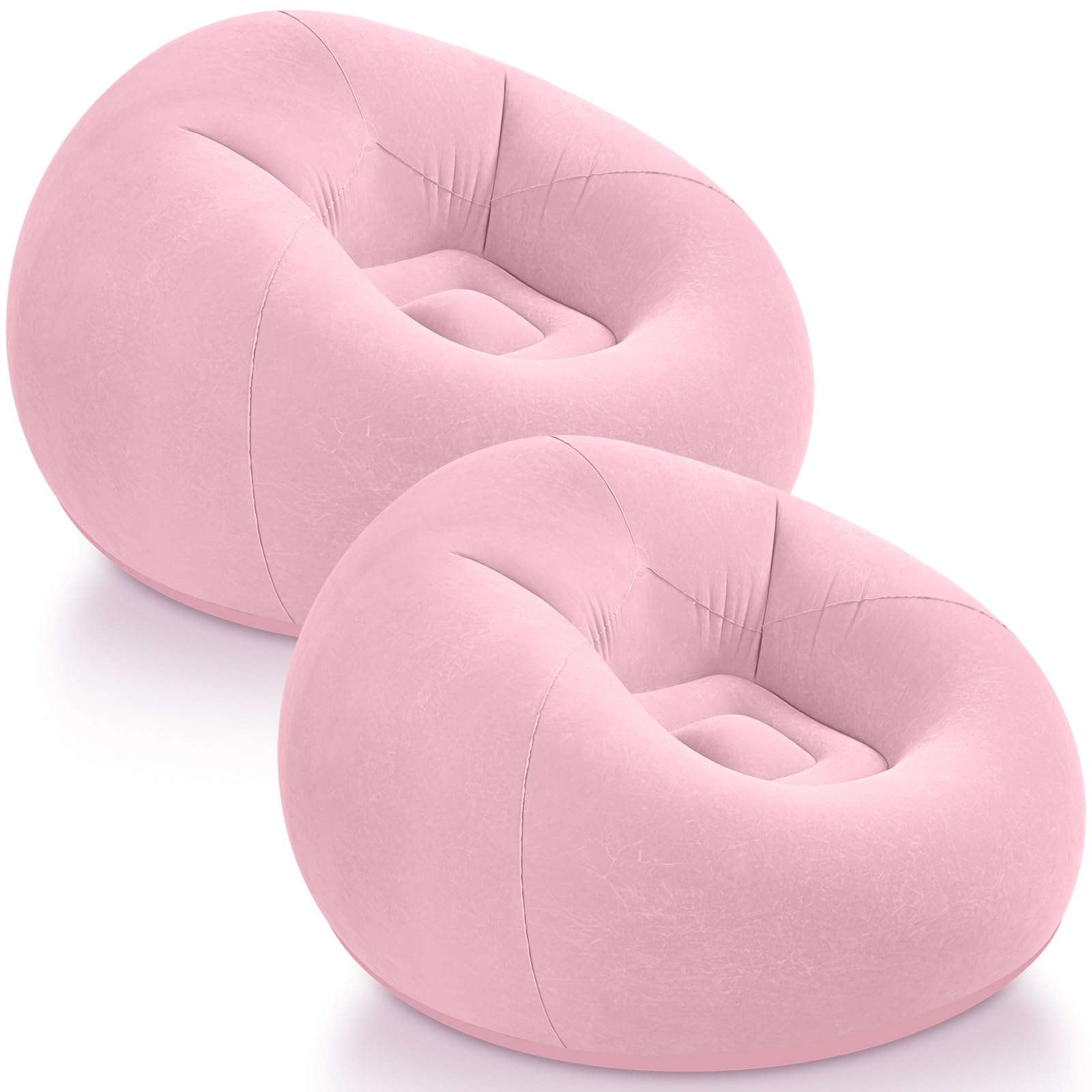 Realspring Inflatable Bean Bag Chairs,Light Pink,2 Pcs