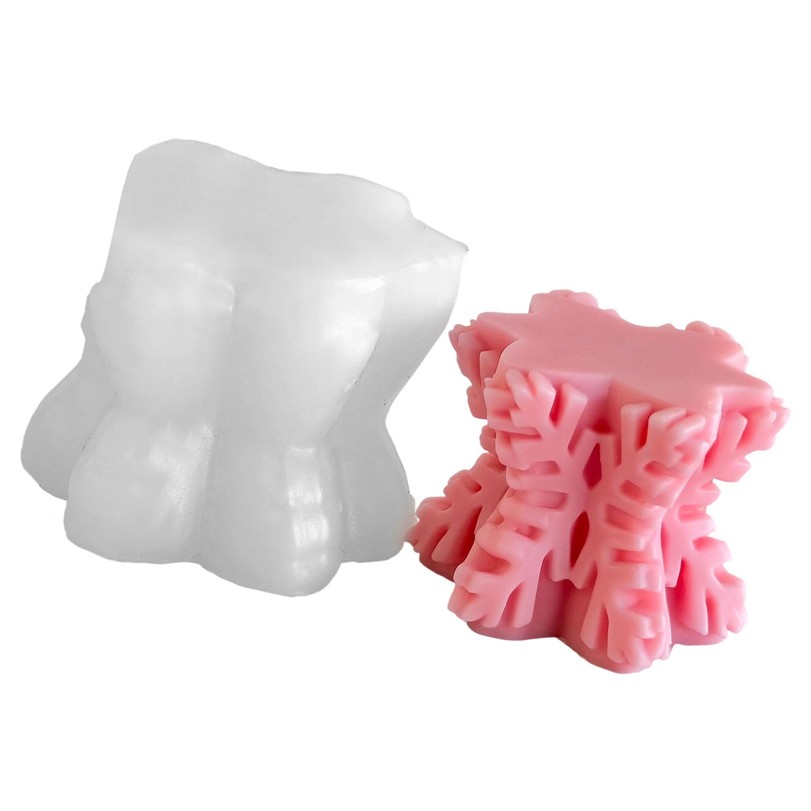 Lerpwige Christmas Epoxy Resin Candle-s Molds Snowflake Pillar Silicone Casting Mouldss Ornament Plaster Craft Handmade Christmas Silicone Snowflake Pillar Plasters Casting