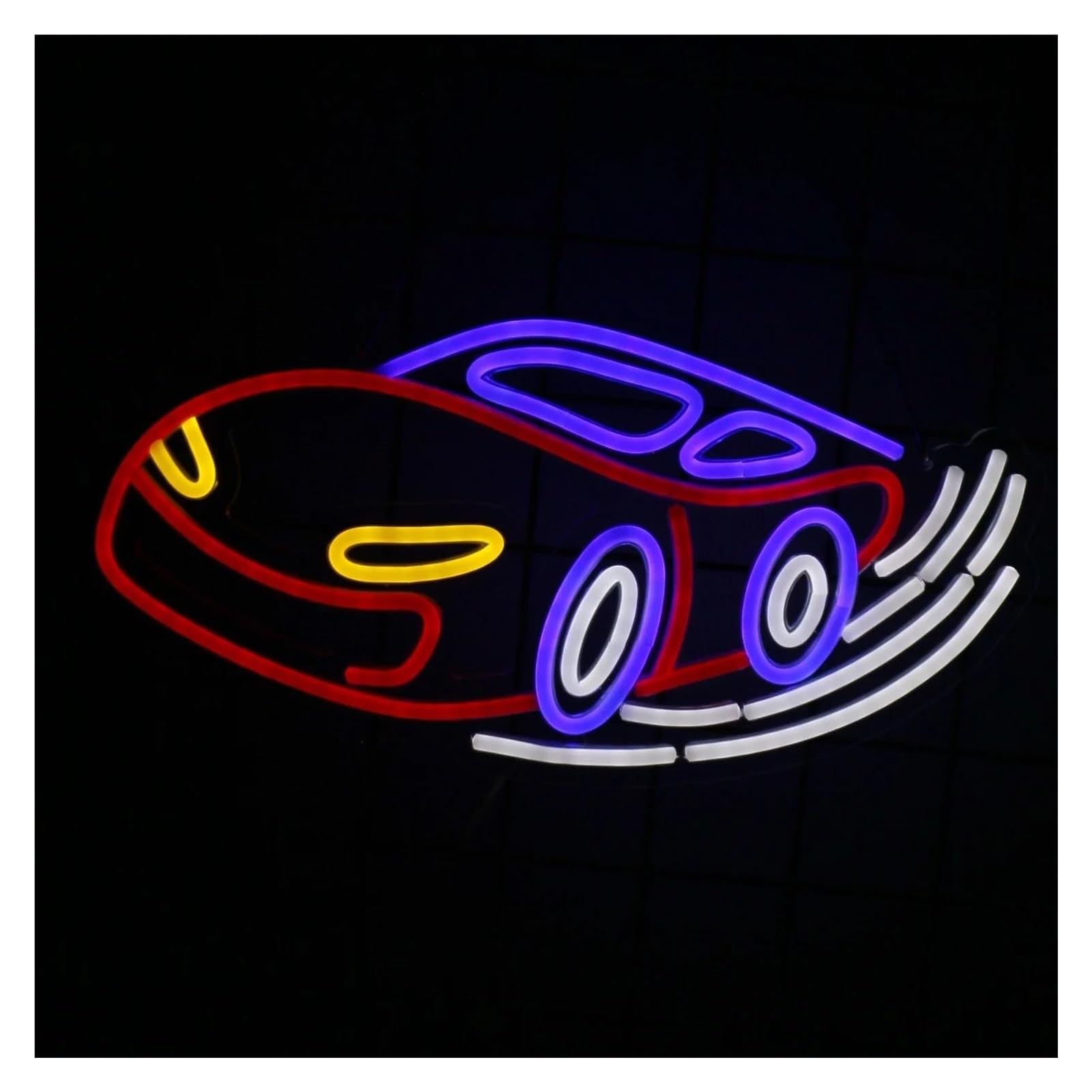 LEMST Signs Lamp Racing Car Neon Sign Light for Kids Bedroom Boys Game Room Playroom Birthday Wall Decor Dimmable USB Powered Night Lamp 40cmx20cm(A)