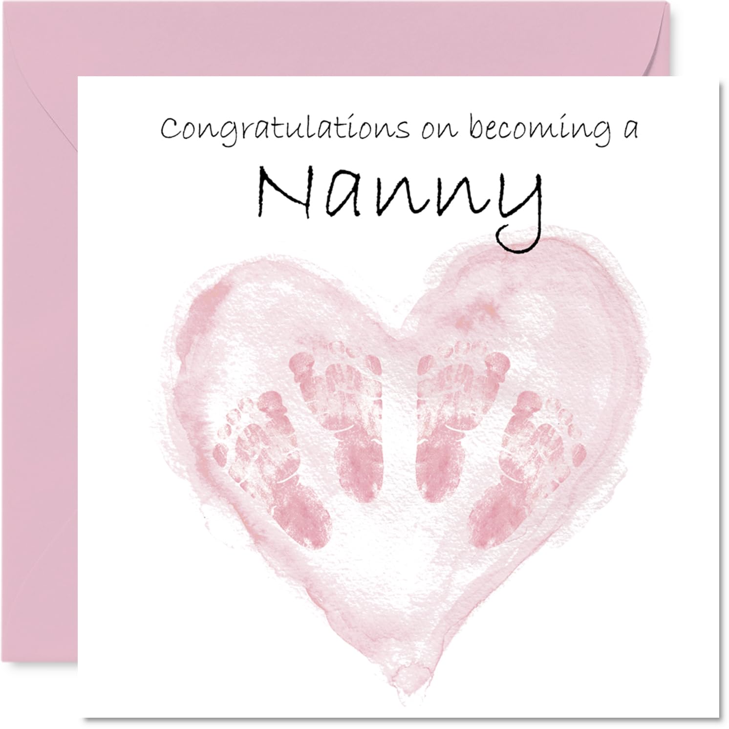 New Baby Girl Card for Nanny - Twins Congrats Becoming - Well Done Congratulations Card for New Nanny, 145mm Welcome To The World Greeting Cards