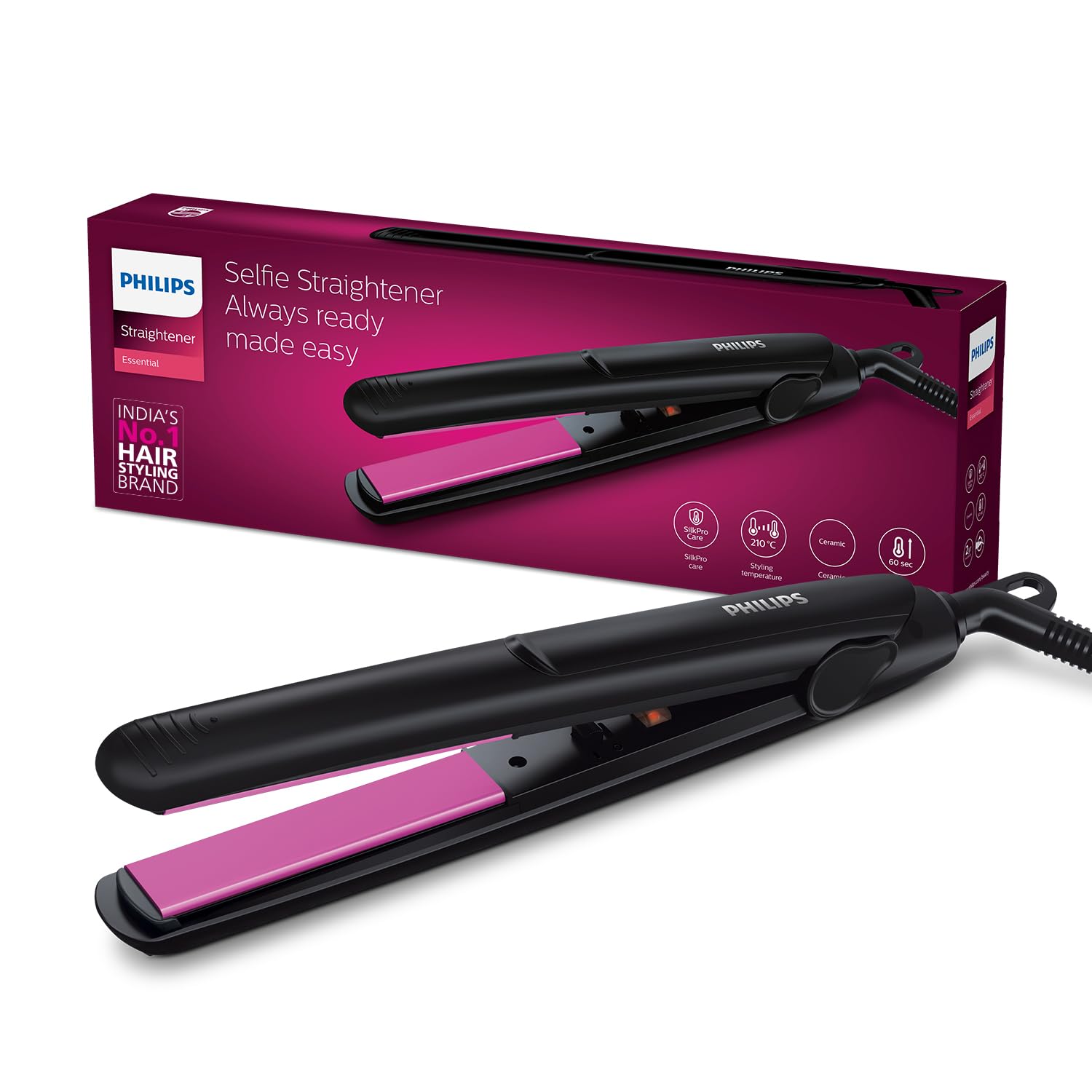 Selfie Straightener Philips Hair Straightener HP8302 Straightens and Shine