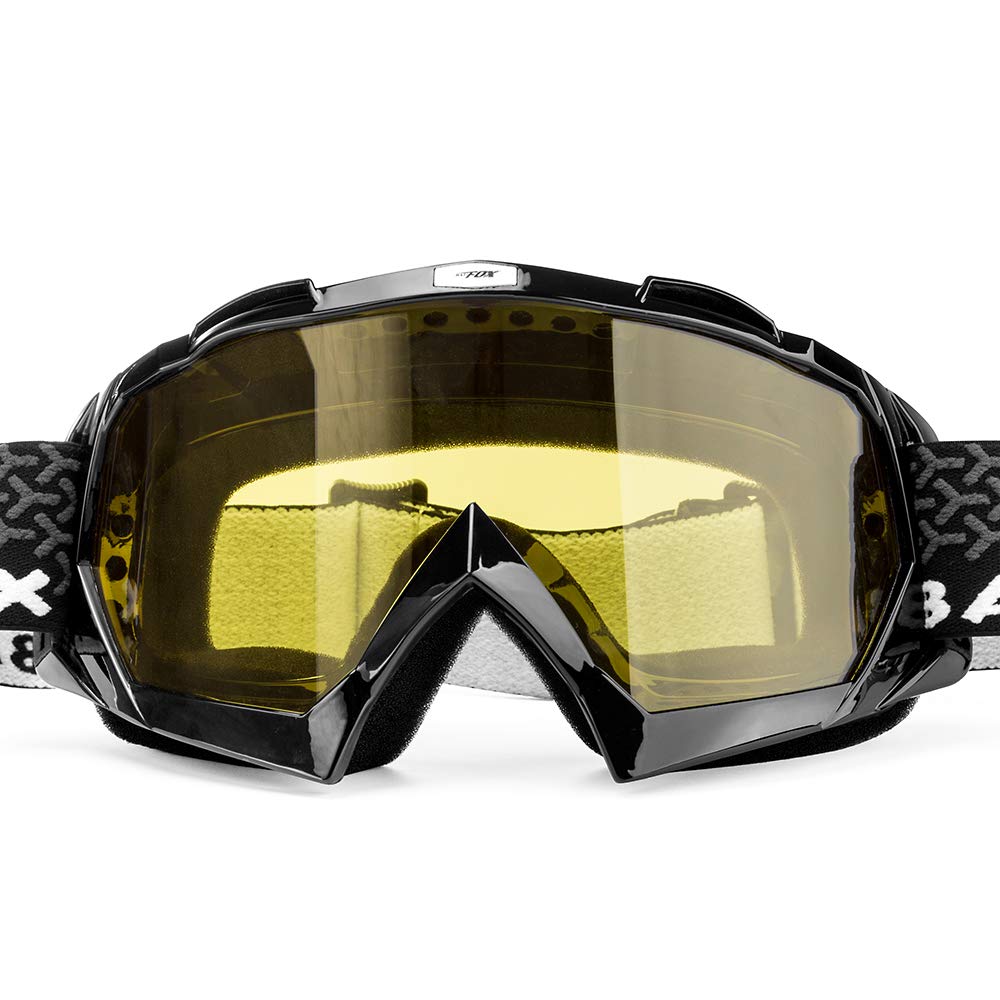 BATFOX BATFOX Motorcycle Goggles Dirt Bike ATV Motocross Safety ATV Tactical Riding Motorbike Glasses Goggles for Men Women Youth Fit Over Glasses UV400 Protection Shatterproof (yellow lens/black fram