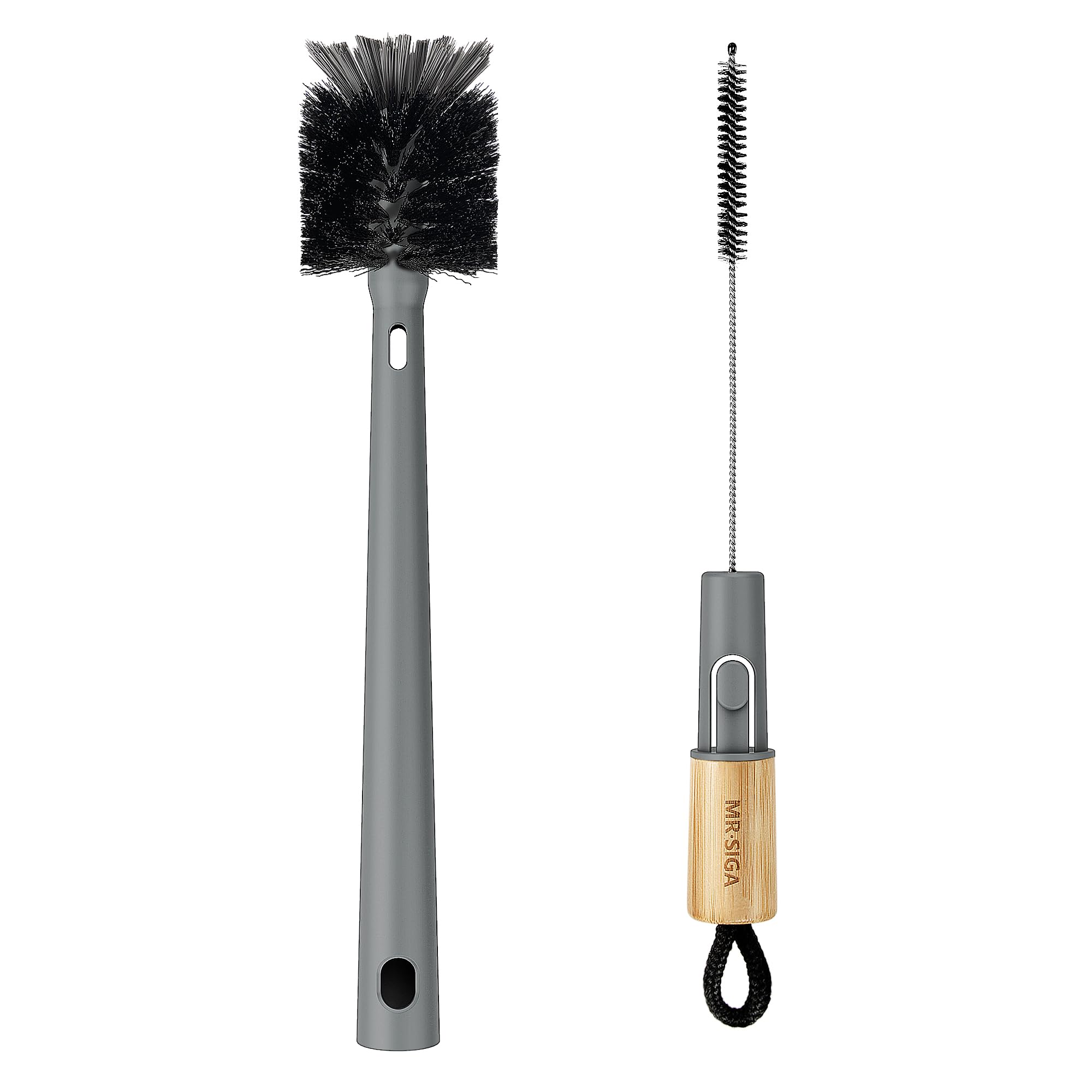 Mr.siga Grey Water Bottle Brush And Straw Cleaner Brush With Long Handle,