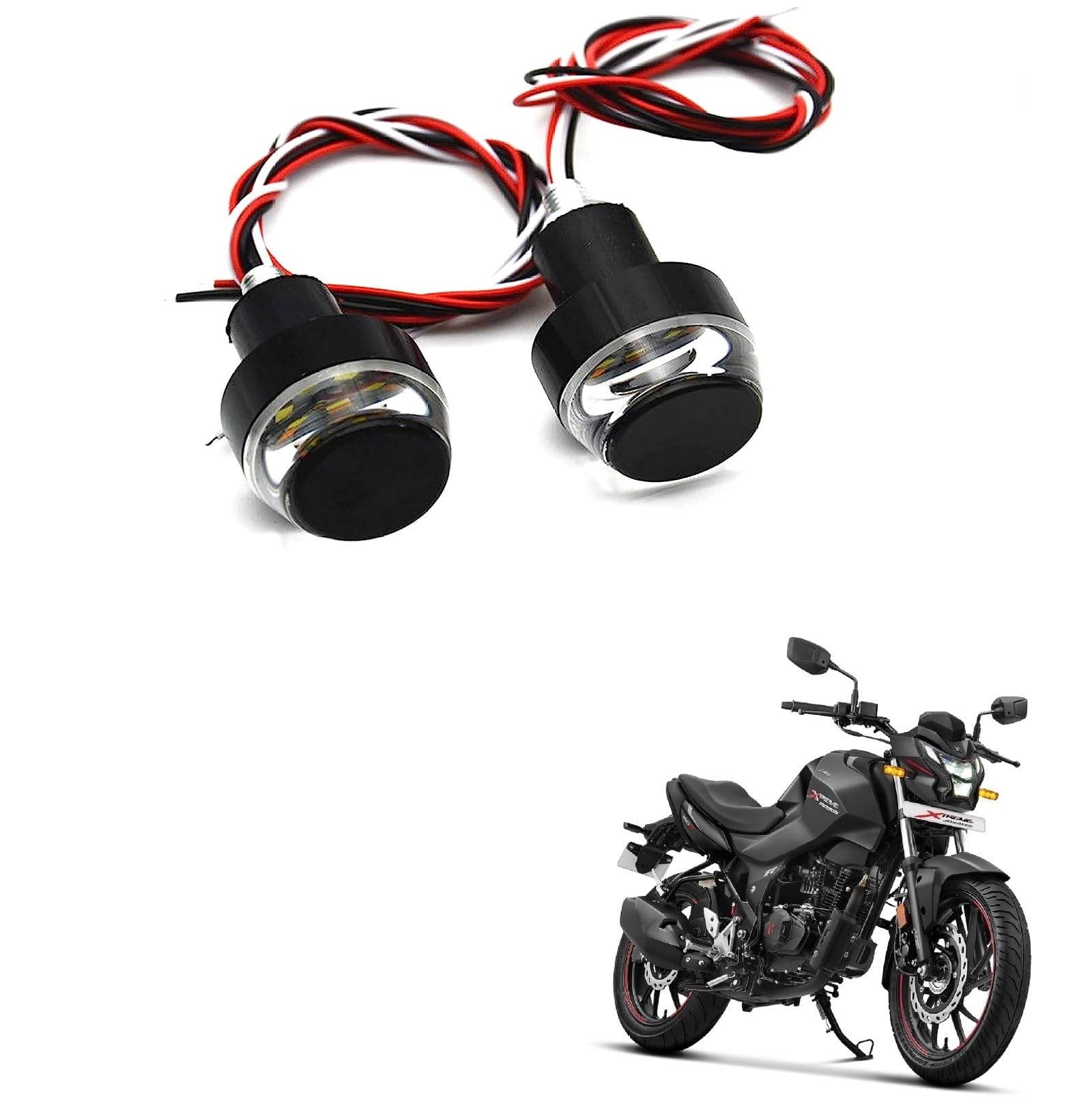 Kozdiko Motorcycle LED Indicator Dual Color Blinker Stylish Turn Signal Handle Bar Light for Hero Xtreme 160R-image-19
