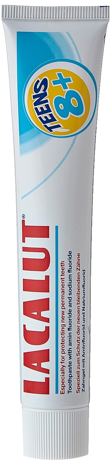 2 X 50ml Pasta de Dente Lacalut para Crianças 8+: Proteção Dupla com Sabor de Limão e Menta