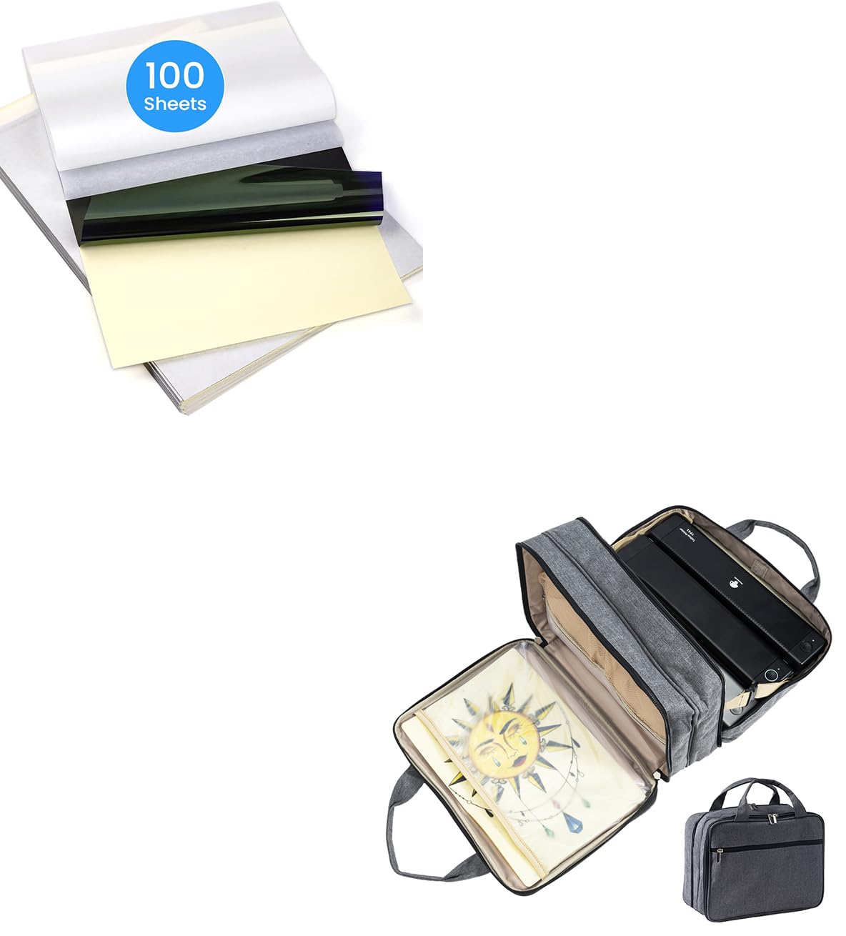 100 Sheet Tattoo Transfer Paper & 1 Tattoo Travel Bag