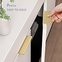 Vista 8 de Peaha Paquete de 30 manijas de gabinete de cocina de 5 pulgadas, tiradores negros para cajones de tocador, borde de puerta, tiradores de dedo