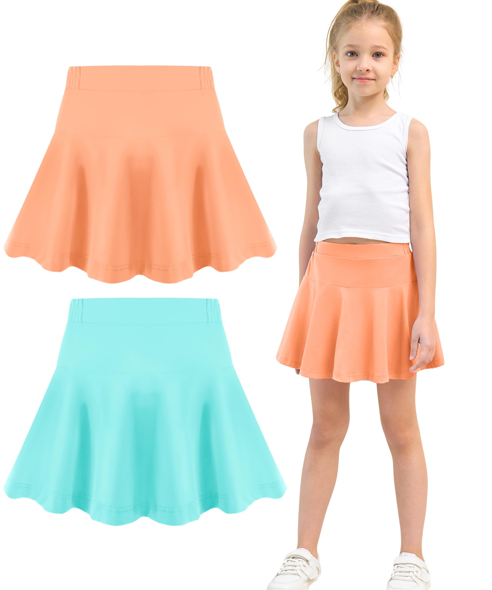 Toddler Skirt Little Girls Athletic Uniform Skorts Golf Outfit Cheer Tennis Skirts with Shorts