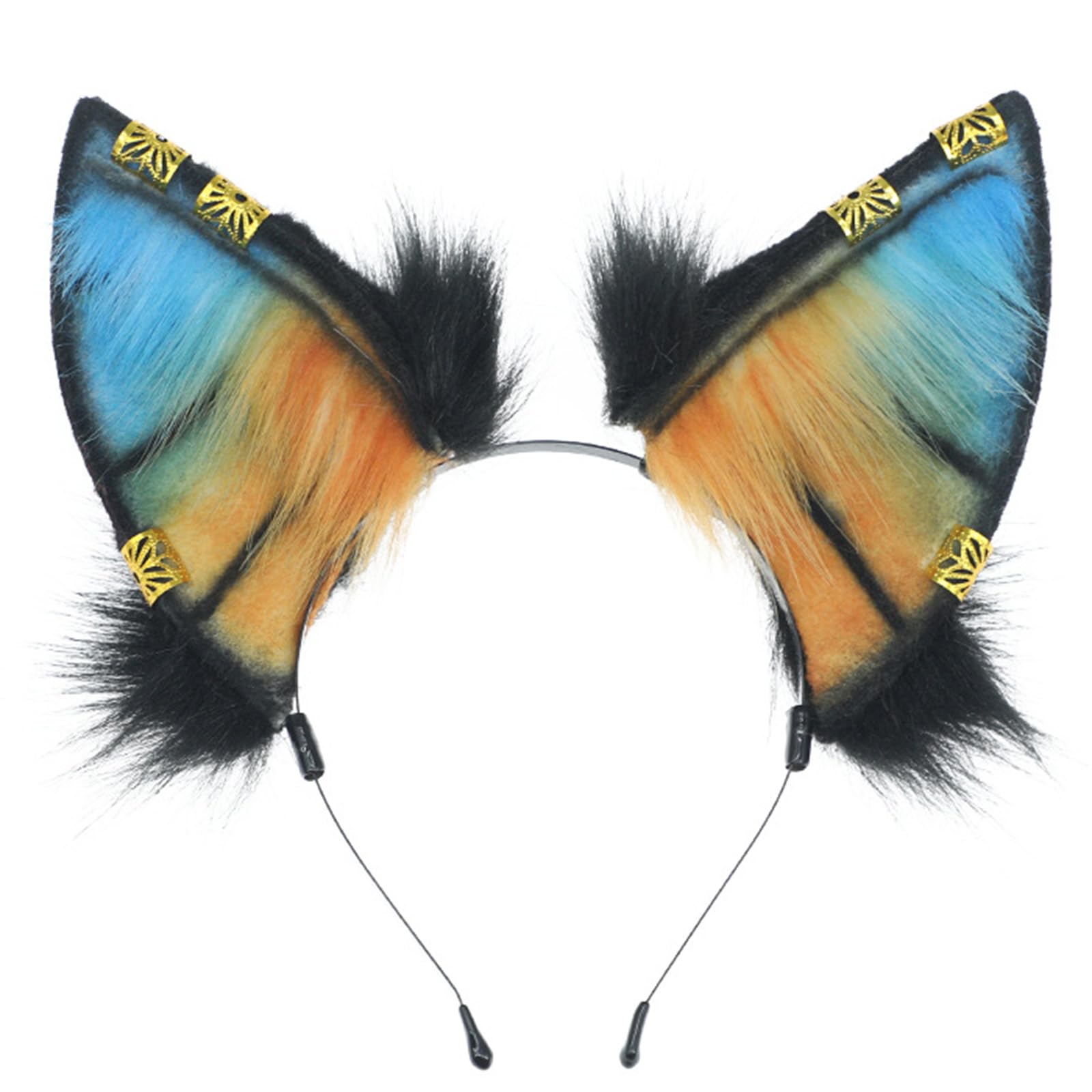 YHAILI Subculture Wolf Ear Hairband with Earring Woman Teens Headbands for Movie Enthusiasts Animes Theme Gatherings Hairband