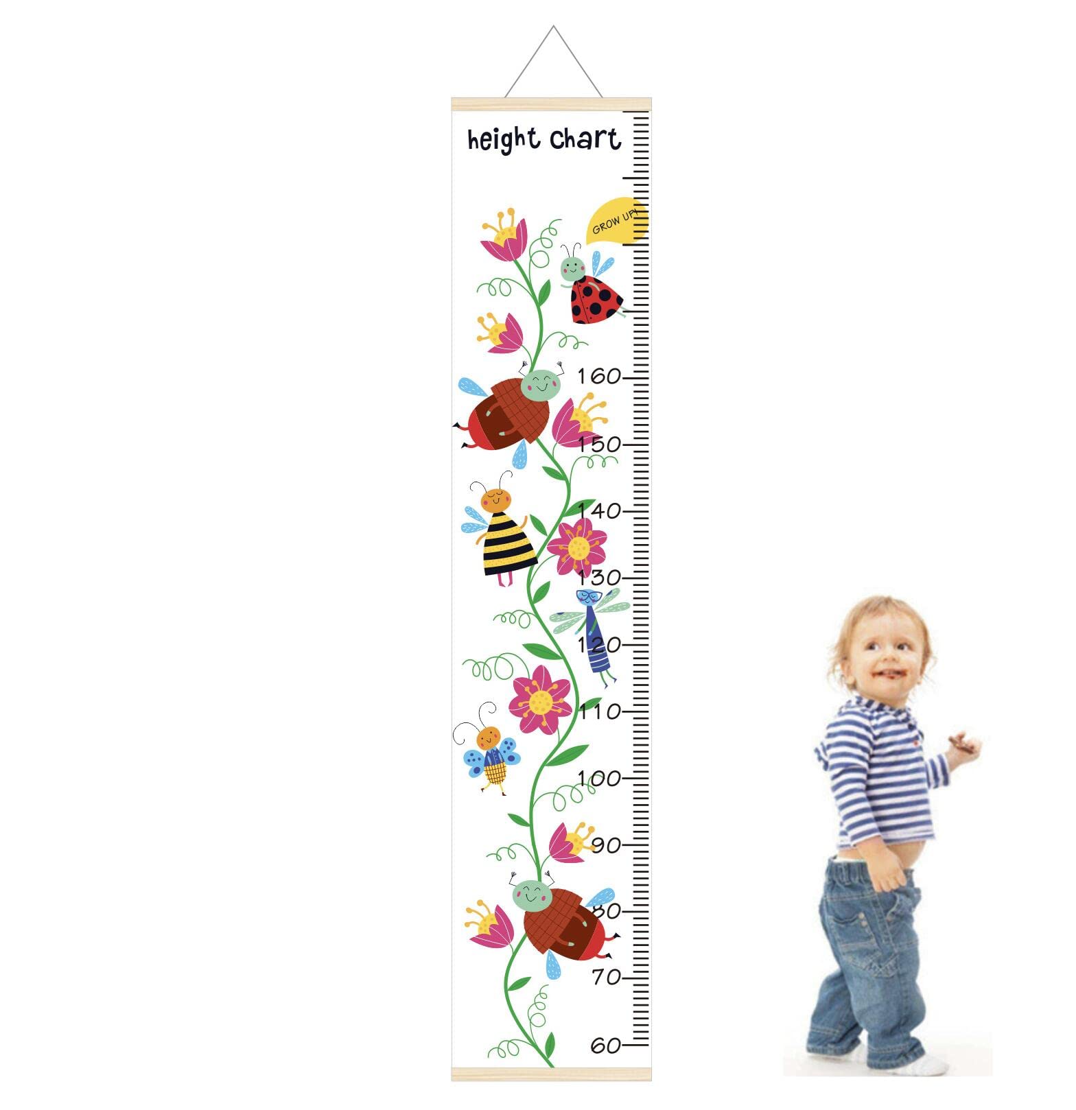 Height Ruler for Kids, Children Height Growth Measurement Chart for Wall Decor for Kindergarten and Bedroom (Flowers)