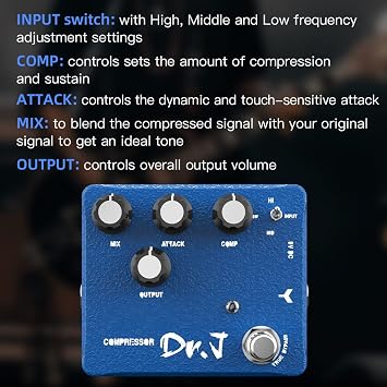 دواسات جيتار JOYO JF-25 Blues Overdrive True Bypass ودواسة ضاغط D55 وتعزيز نظيف مع 3 نطاقات EQ