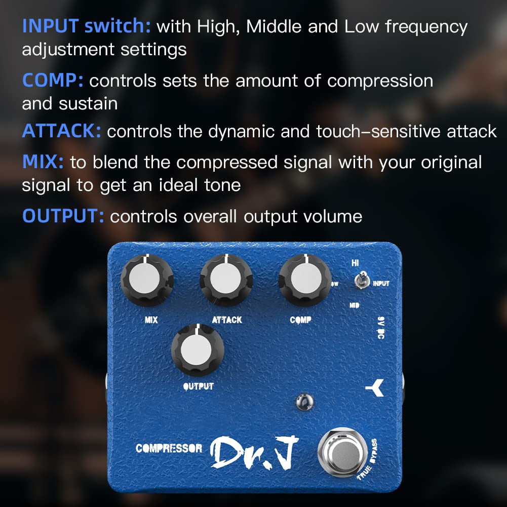 JOYO Compressor Pedal & Clean Boost with 3 Band EQ Sustain Effects for Electric Guitar High-end Edition Dr.J Series (D55) - Image 2