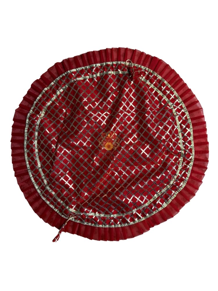 Red Leheriya Potli Bag | Ethnic Printed Fabric Potli | Drawstring Pouch for Accessories & Gift Packing-image-49