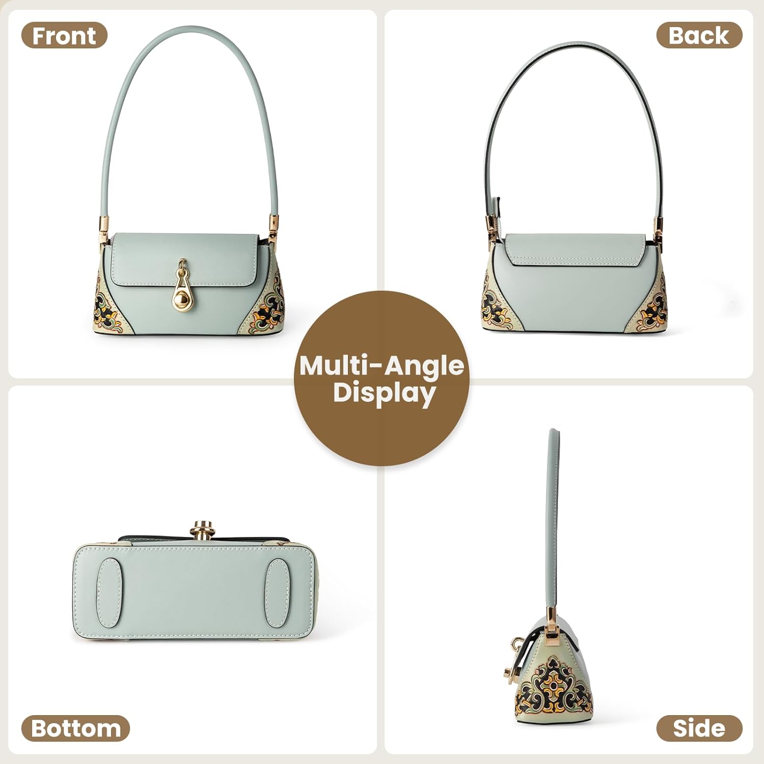 Tote Bag for Women, Gold-Tone Snap Closure, Structured Handbag and Crossbody, Perfect for Daily, Work and Shopping - Image 3