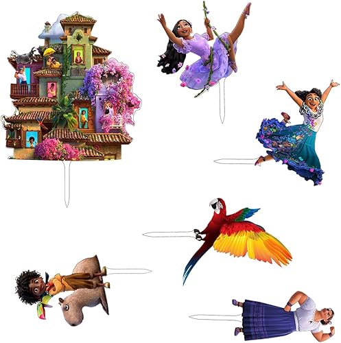 6 piezas de adornos de acrílico para pastel de feliz cumpleaños decoraciones de pastel de encanto suministros de fiesta para niños