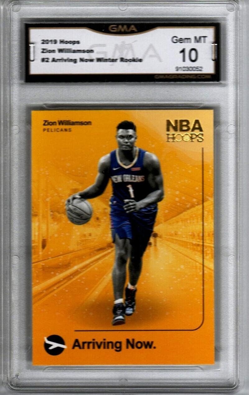 2019-20 Panini Hoops Winter Arriving Now #2 Zion Williamson RC Rookie NBA Basketball Trading Card (Graded GMA 10 GEM MINT) New Orleans Pelicans