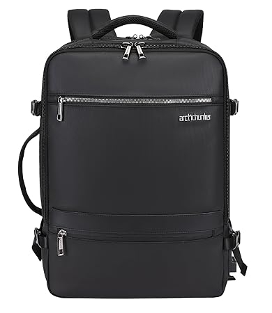Arctic Hunter Travel Backpack for Men 35L Laptop Backpack Fit Up to 17.3-inch Laptop Water-resistant Expandable Backpack Multi-Layer Large Capacity Backpack for Weekend Travel Office, Black