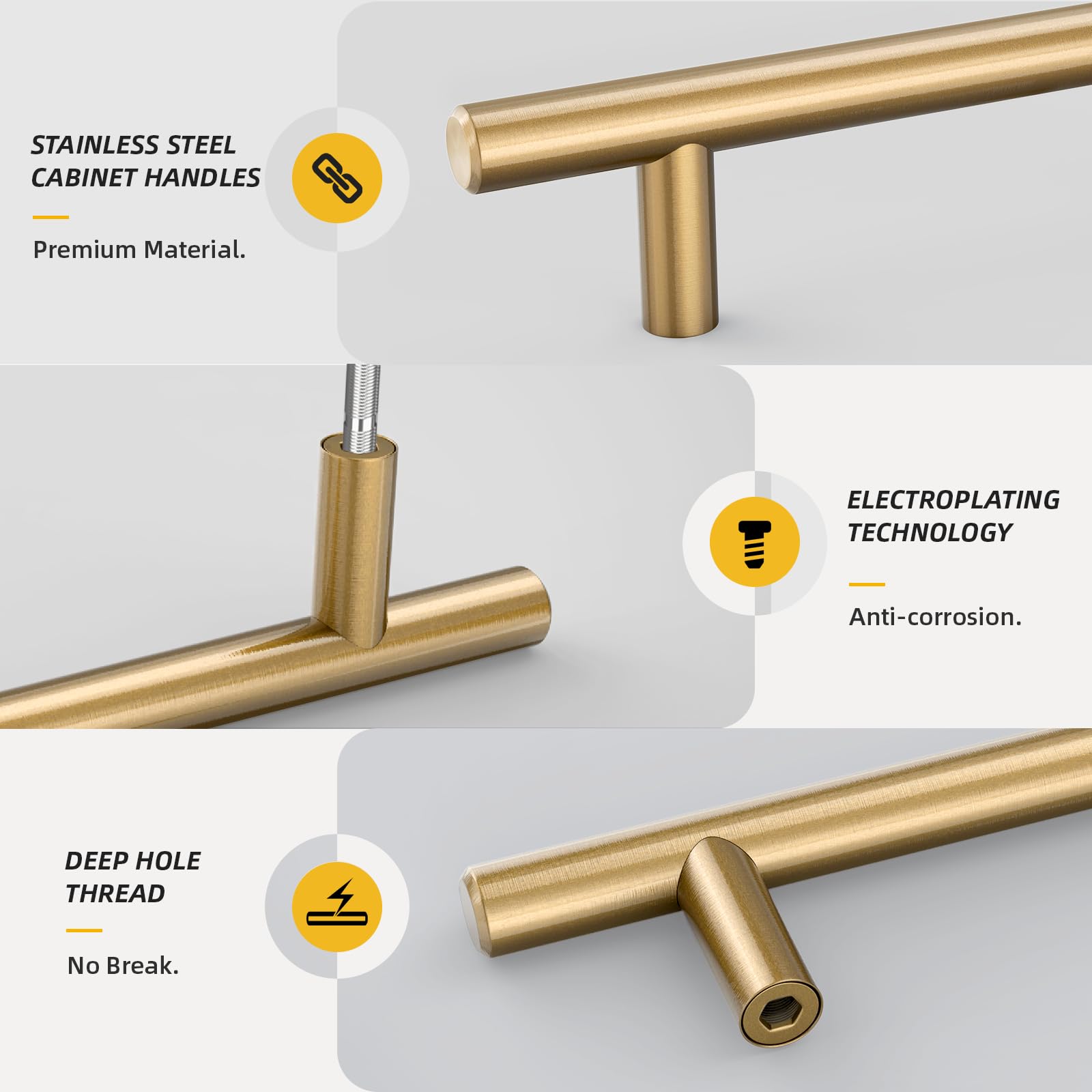 Goldenwarm Champagne Bronze Cabinet Pulls - 25 Pack -3
