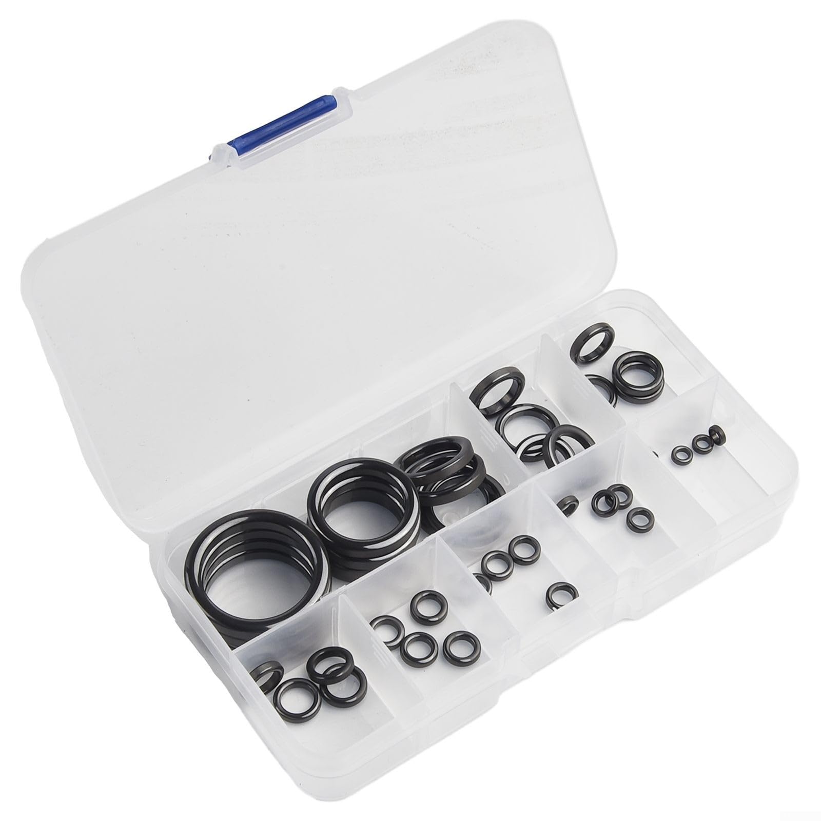 40pcs Fishing Rod Repair Kit Ceramic Guide Ring Set, Rod Eye Replacement with 10 Sizes from 4.72mm to 30mm for DIY Rod Building and Maintenance, Black(40pcs)