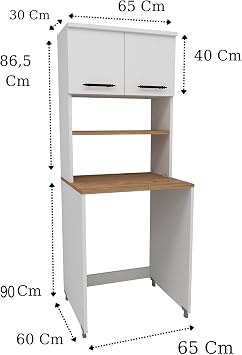 Washing Machine Cabinet Bathroom Cabinet with 3 Shelves and Lid White - Atlantic Pine