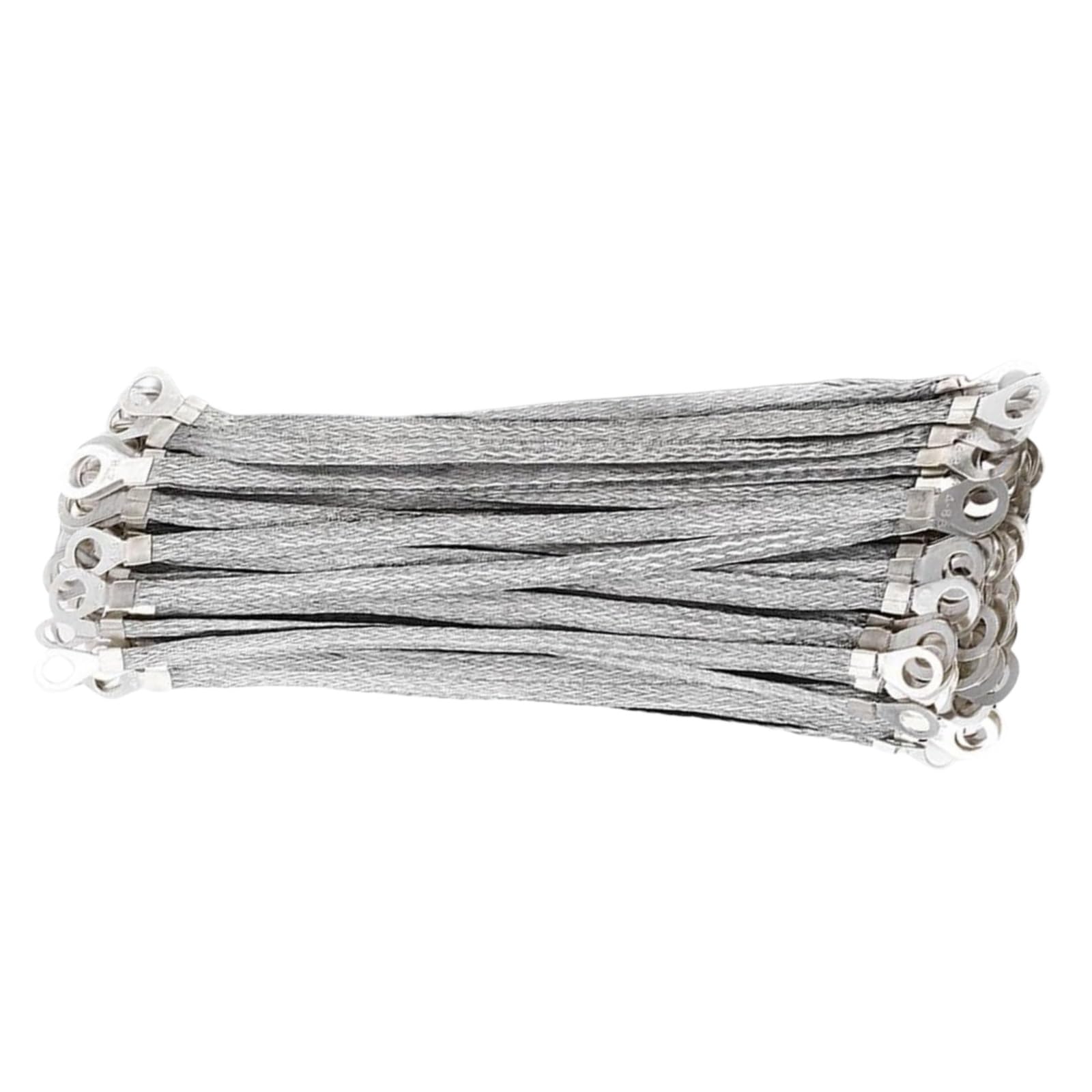 4# verzinntes Kupfergeflecht-Erdungsband, flexibles Überbrückungskabel, 200–300 mm Länge mit 8 mm Öffnung, 100 Stück(200mm)