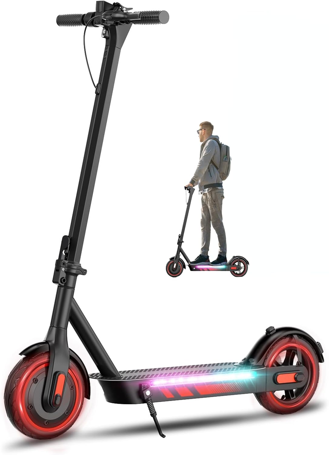 Electric Scooter for Adults,8.5/10"Tires,Powerful 350/500/600W Motor,Max 21/26/30 Miles Long Range,Up to 19/25MPH,Lightweight and Foldable Commuting Scooter,Dual Brake System,Smart APP Control