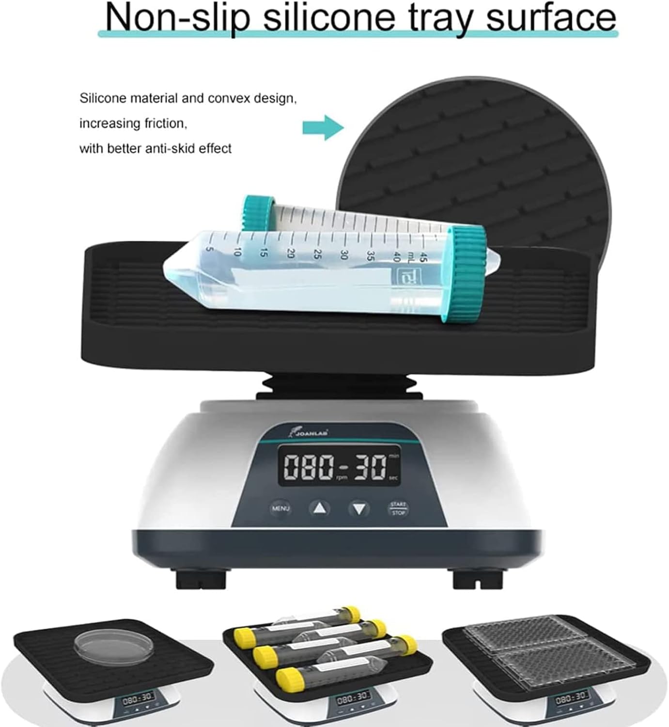 Lab Oscillator Digital 3D Shaker, Compact Orbital Rotator Shaker with Continuous Mode or Timer Mode, Adjustable Speed 40-200RPM, with LED Digital Display Speed and Time, for Classrooms