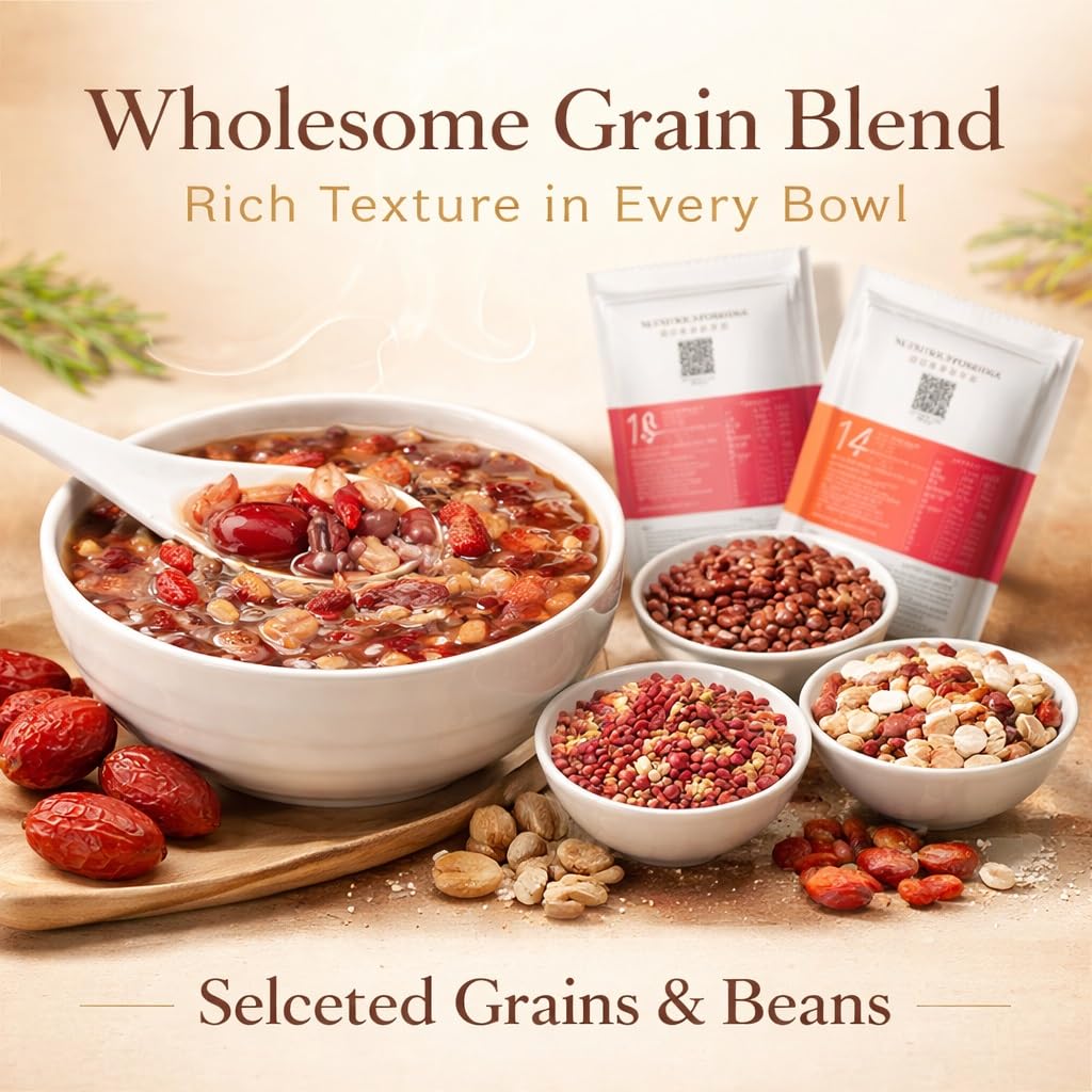 Paquete De Gachas Cereales Mixtos For 28 Días: 4 Sabores, 100 G X Paquetes, Desayuno Nutritivo Cocción Fácil, Solución Comida Rápida