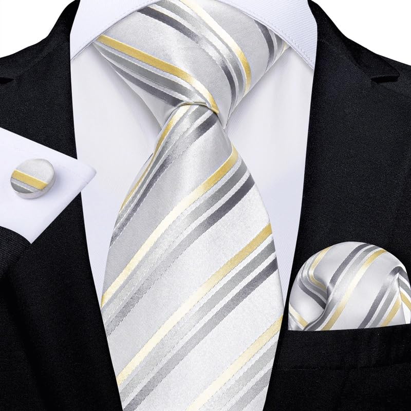 Set de corbata formal para hombres de seda y poliéster miniatura 2