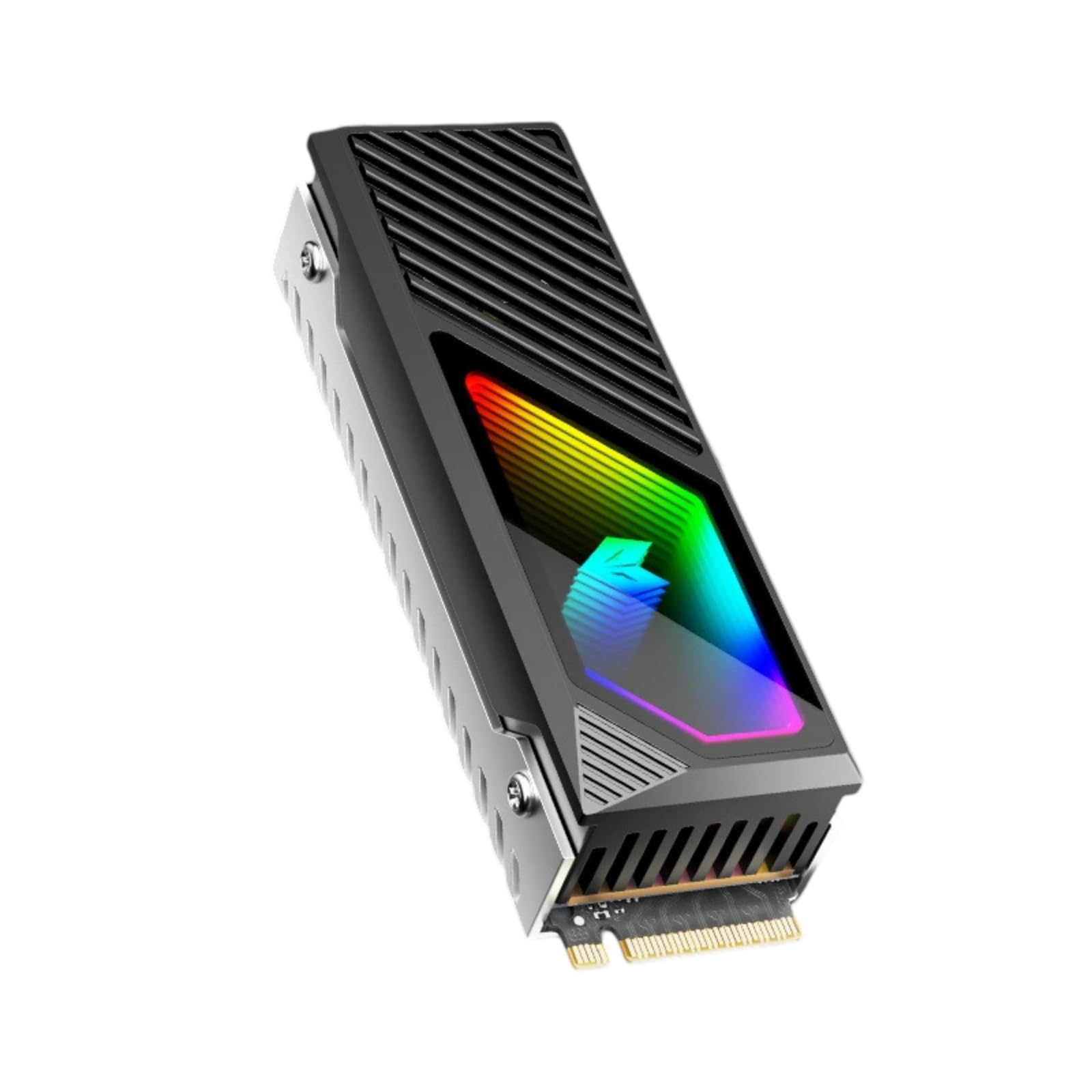 2280 Solid Disk Heatsink Set with ARGB Fan Aluminum Cooling Fins with Thermal Pad Enhances Heat Dissipation in CPUs and GPUs