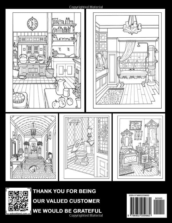 Victorian Interior Design Coloring Book: Historical British Victorian Era Architecture With Creative And Inspirational Designs For Teens, Adults Relieving Stress & Relaxation - Image 2