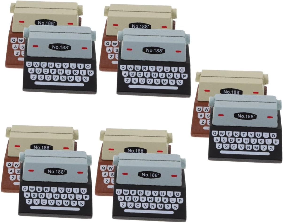 STOBOK 10 Pcs Memo Pad Clip Menu Holder Desktop Typewriter Figurines Photo Card
