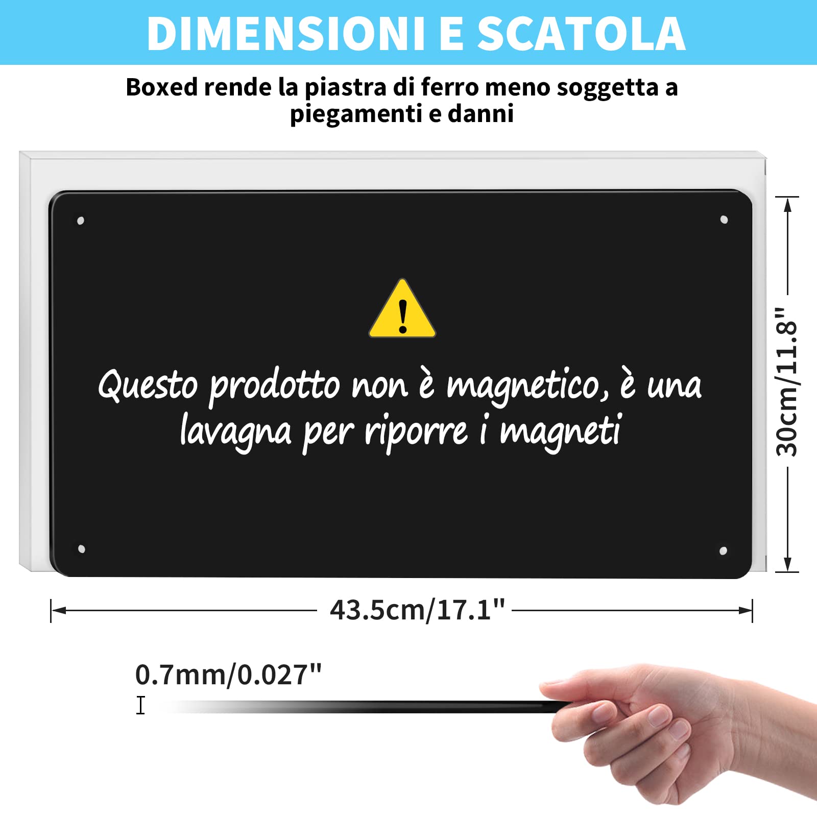 2 Pack 43.5 x 30 cm Nero Metallo Lavagna Magnetica da Parete per Calamite - Scrivibile e Cancellabile, per visualizzare magnetiche barattoli di spezie, appunti, foto, adatta a cucina, frigo, muro