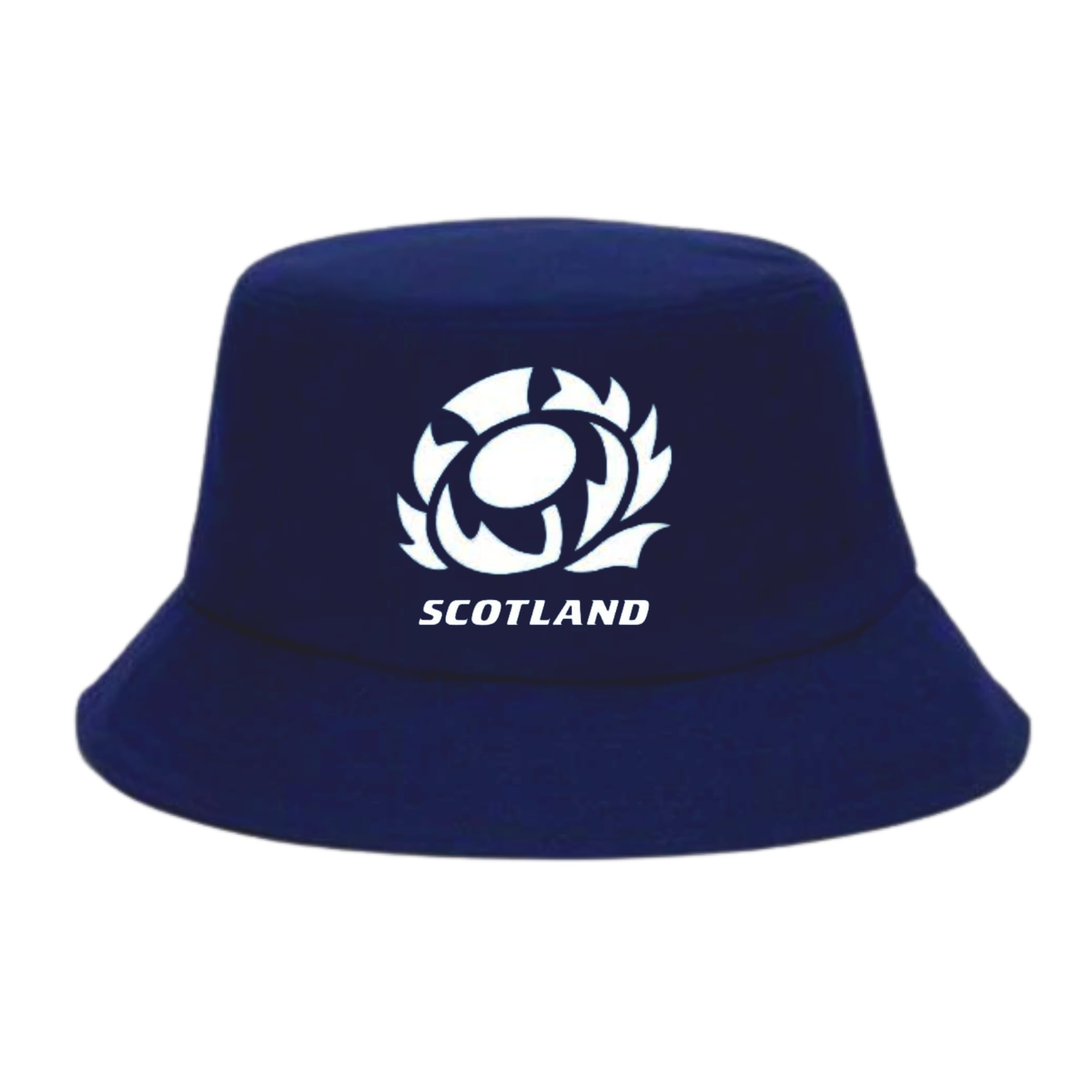 Fidra Fashion Accessories Scotland Bucket HAT -Navy Blue Logo - One Size fits All - 48 Hour delivery