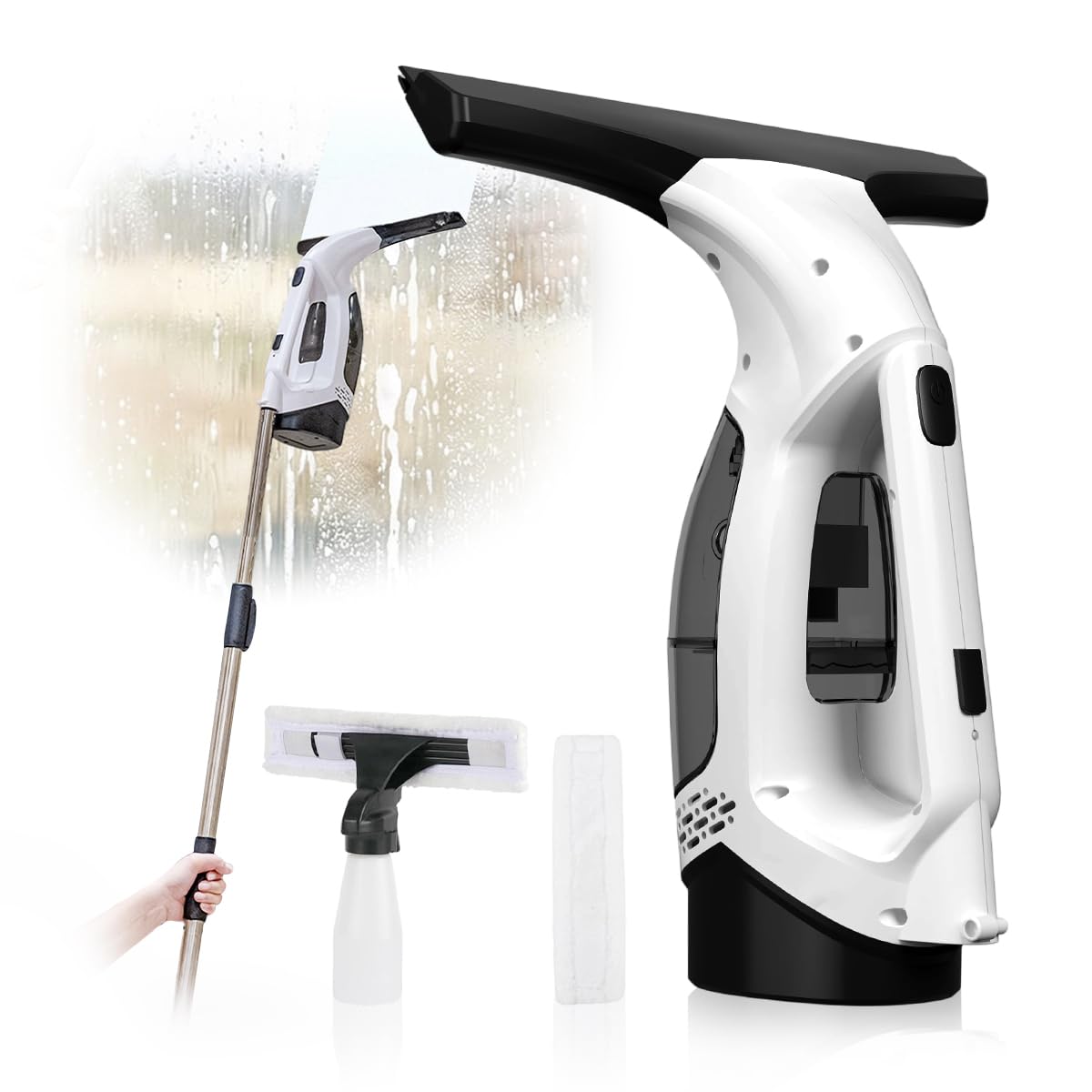Photo 1 of Window Vacuum Squeegee Cordless, 11-Inch Cleaner Tool for High Windows, Shower Glass, Tiles & Mirrors