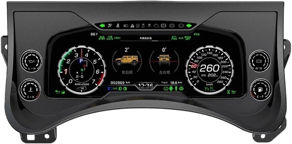 12.3" LCD Car Digital Dashboard Cluster Compatible For Hummer H2 2003 2004 2005-2009 Virtual Instrument Panel Speedometer Cockpit Upgrade