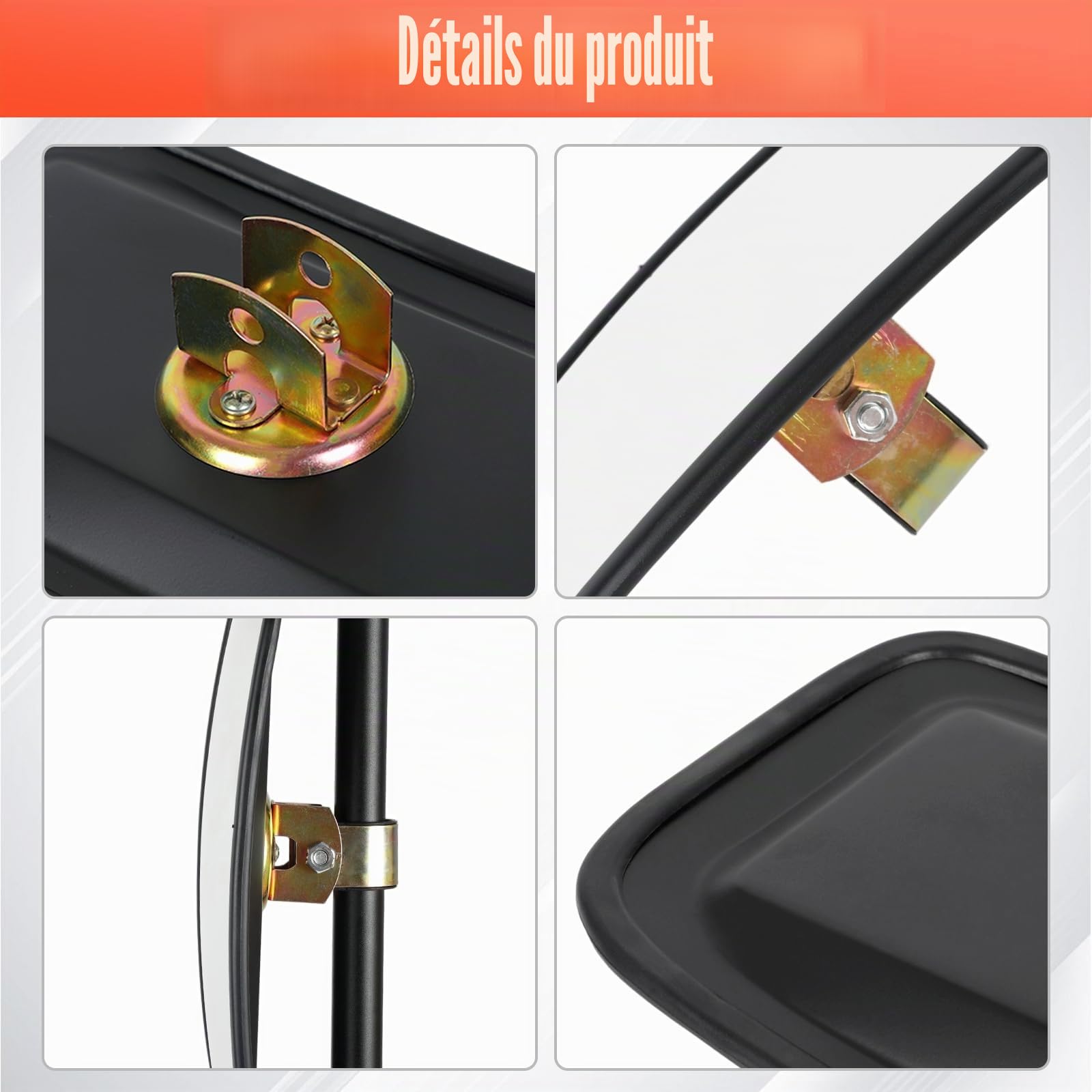 Lot de 2 rétroviseurs universels pour tracteur, 33 x 18 cm, PVC, rétroviseurs, bus, camions, rétroviseurs avec support de boîtier