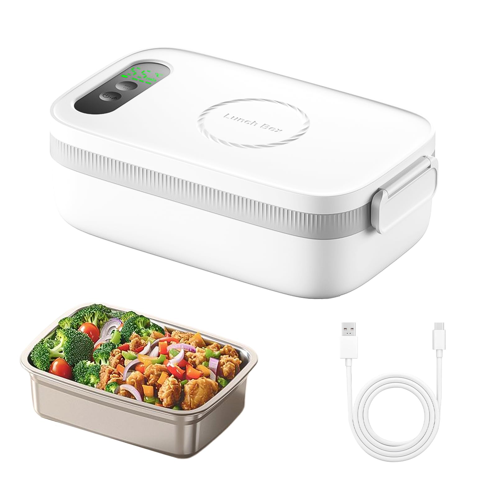 Amazon | Zoriva 電気弁当箱 1L大容量 7段階タイマー加熱 4段階温度