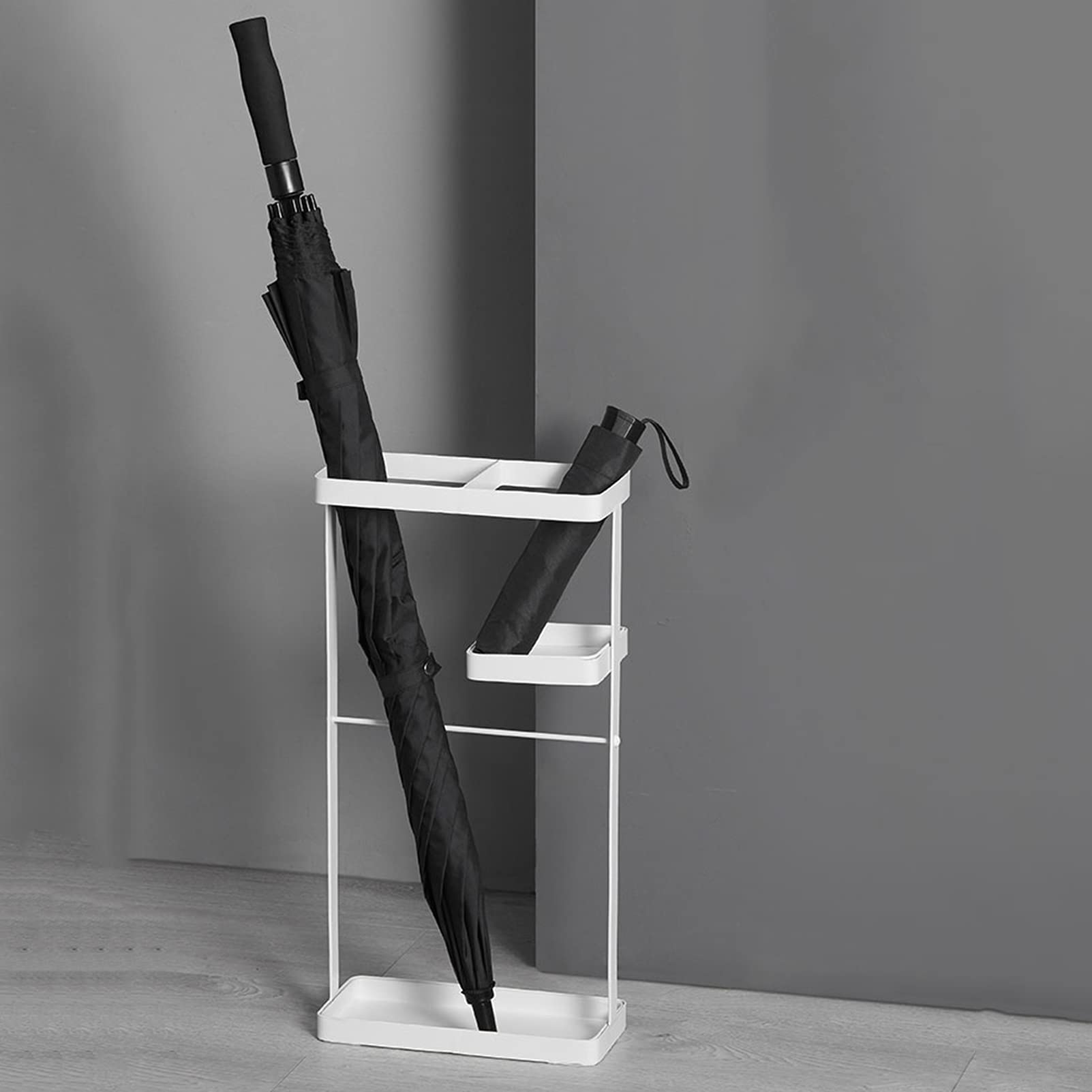 Porte-parapluie fer forgé haut de gamme blanc au design minimaliste