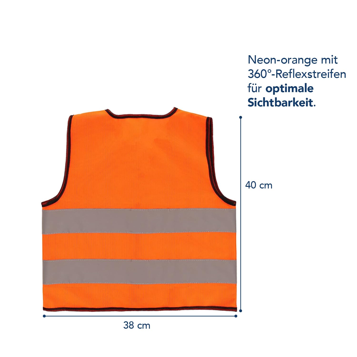 First Aid Only Kamizelka ostrzegawcza, kamizelka ochronna dla dziewczynek i chłopców, 400 x 380 mm, 3-4 lata, 98/104, z atestem TÜV, pomarańczowa pomarańcza, P-91913 pomarańczowa 00