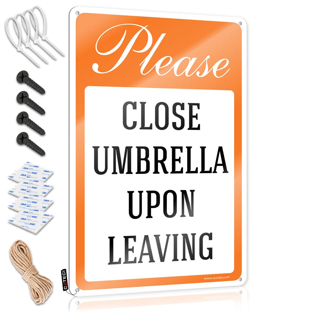STWNVOITV Little Man Cave Sign Please Close Umbrella Upon Leaving Sign Metal Bar Signs Funny Desk Signs(30X40CM)